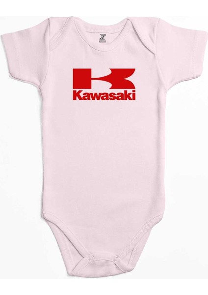 Kawaski Red Logo Pembe Renk Bebek Body Zıbın