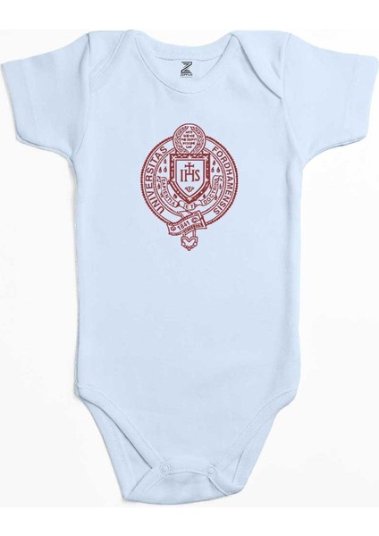 Fordham University Logo Mavi Renk Bebek Body Zıbın