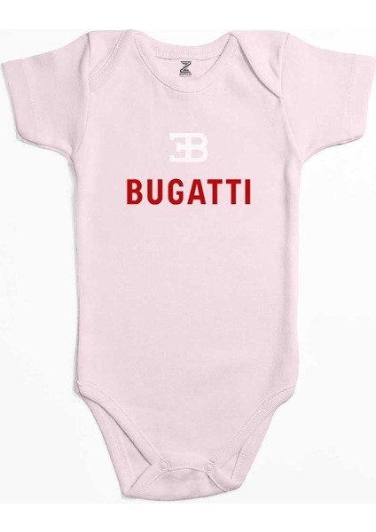 Bugati Logo Pembe Renk Bebek Body Zıbın