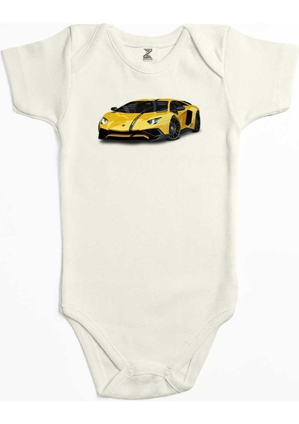 Lamborghni Aventador Yellow Ekru Renk Bebek Body Zıbın