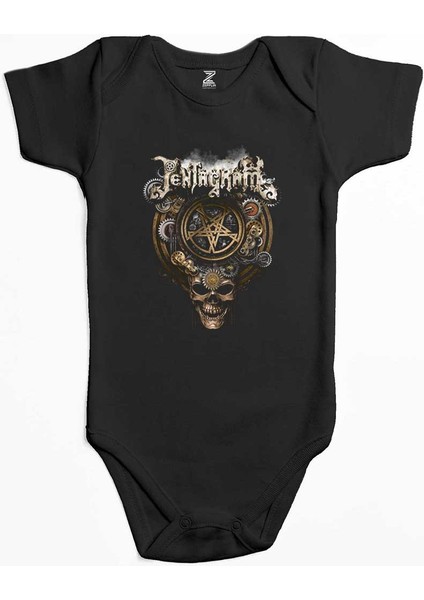 Pentagram Mmxı Siyah Renk Bebek Body Zıbın