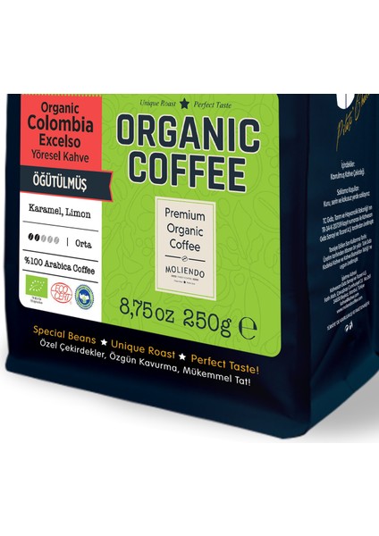 Moliendo Colombia Excelso Yöresel Kahve (Öğütülmüş Filtre Kahve) 250 G