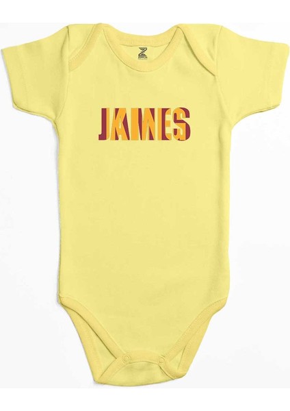 Lebron J. Yazı Sarı Renk Bebek Body Zıbın