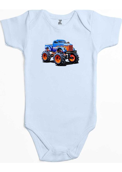 Canavar Kamyon Suv Mavi Renk Bebek Body Zıbın