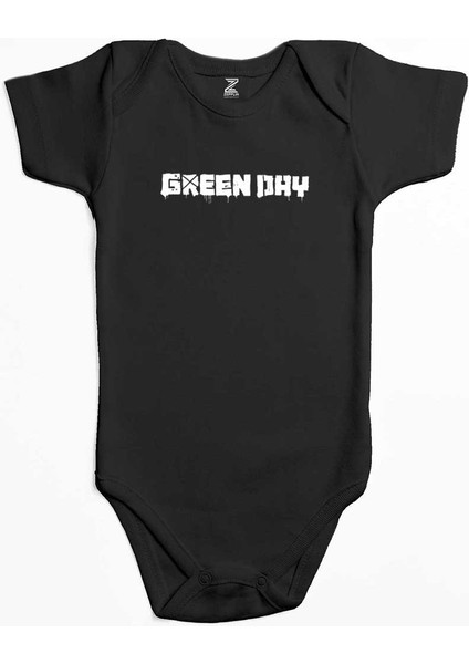Green Day Text Siyah Renk Bebek Body Zıbın