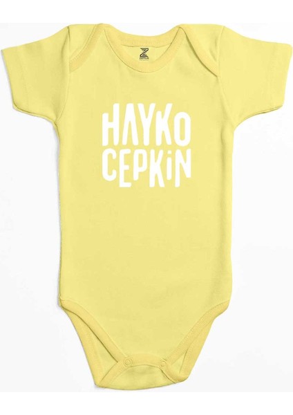 Hayko Cepkin Text Sarı Renk Bebek Body Zıbın