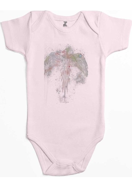 Anka Kuşu Phoenix Pembe Renk Bebek Body Zıbın