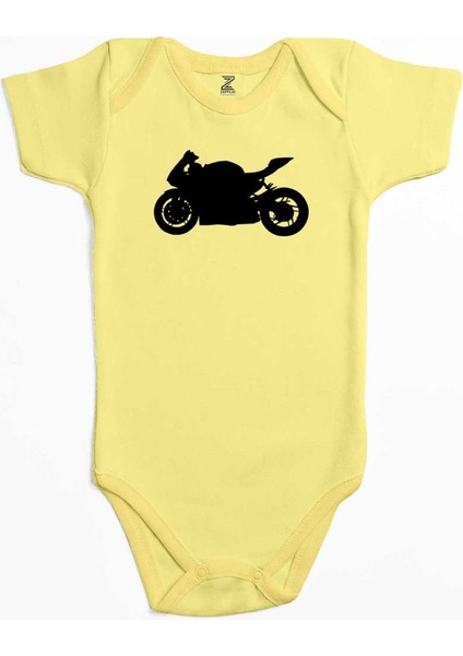 Ducati 1299 Siluet Sarı Renk Bebek Body Zıbın