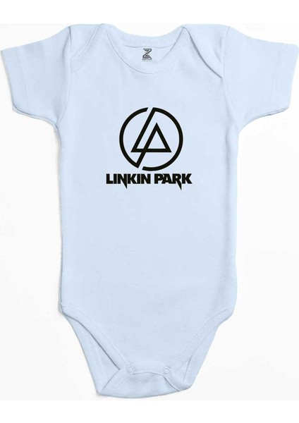 Linkin Park Logo Mavi Renk Bebek Body Zıbın