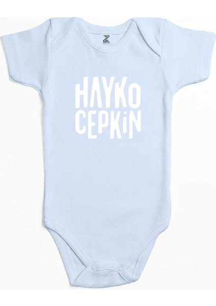 Hayko Cepkin Text Mavi Renk Bebek Body Zıbın