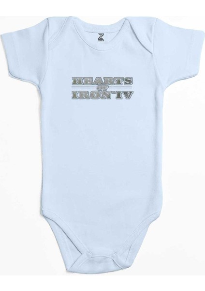 Hearts Of Iron Iv Silver Logo Mavi Renk Bebek Body Zıbın