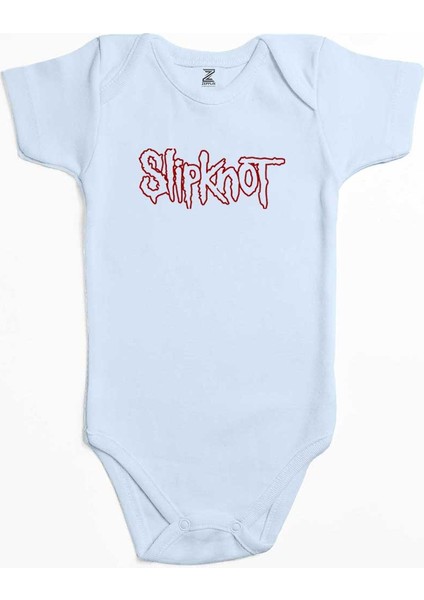 Slipknot Text Mavi Renk Bebek Body Zıbın