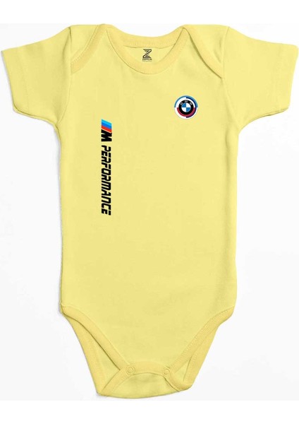 Bmw Performance Sarı Renk Bebek Body Zıbın