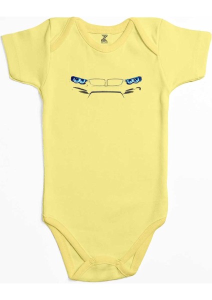 Bmw M4 Series Blue Sarı Renk Bebek Body Zıbın