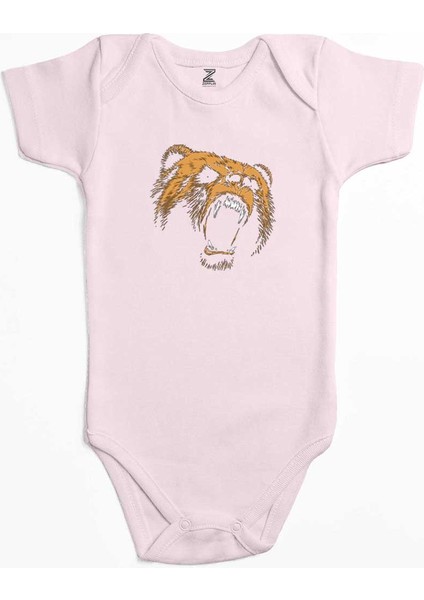 Grizzly Bear Pembe Renk Bebek Body Zıbın