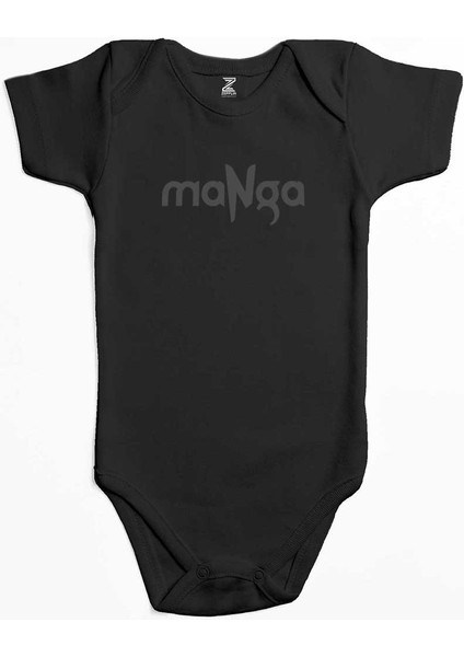 Manga Yazı Siyah Renk Bebek Body Zıbın