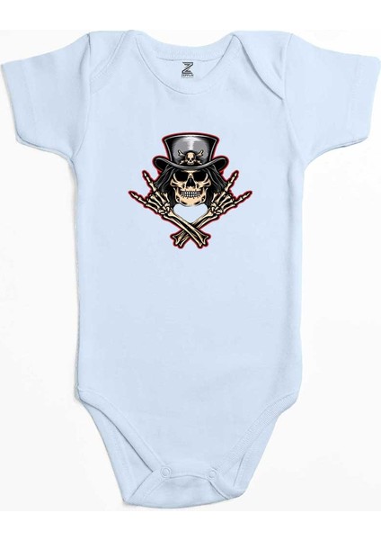 Slash Skull Mavi Renk Bebek Body Zıbın