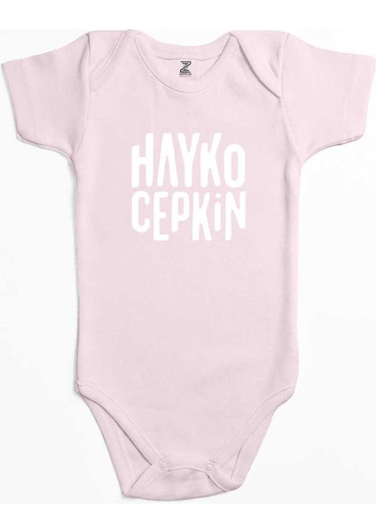 Hayko Cepkin Text Pembe Renk Bebek Body Zıbın