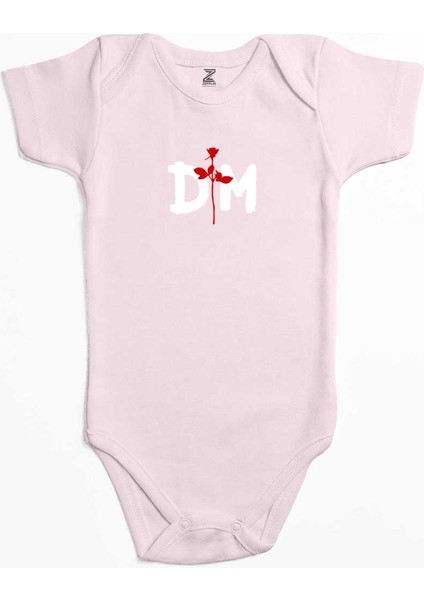 Depeche Mode Logo Pembe Renk Bebek Body Zıbın