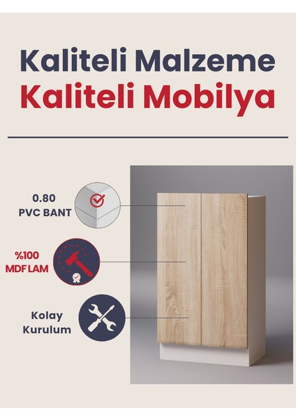 Lora Çok Amaçlı Dolap, 90x51cm %100 MDF Beyaz & Karbon Gri