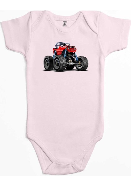 Jeep Canavar Kamyon Pembe Renk Bebek Body Zıbın