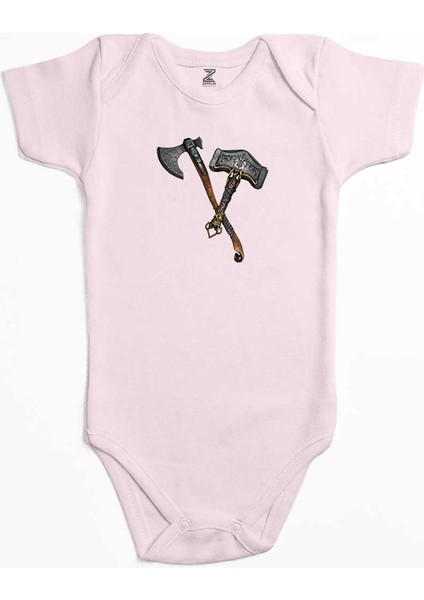 God Of War Ragnarok Kratos Weapon Pembe Renk Bebek Body Zıbın
