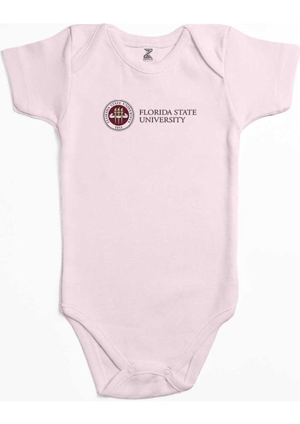Florida State University Logo Pembe Renk Bebek Body Zıbın