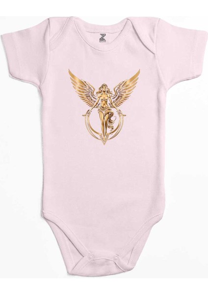 Gold Angel Pembe Renk Bebek Body Zıbın