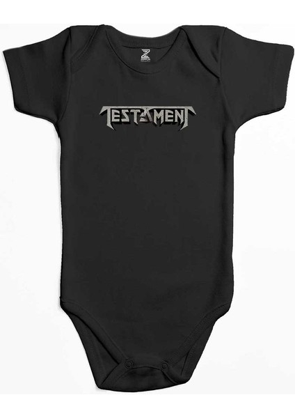Testament Logo Siyah Renk Bebek Body Zıbın