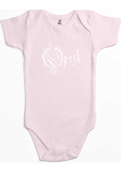 Opeth Logo White Pembe Renk Bebek Body Zıbın