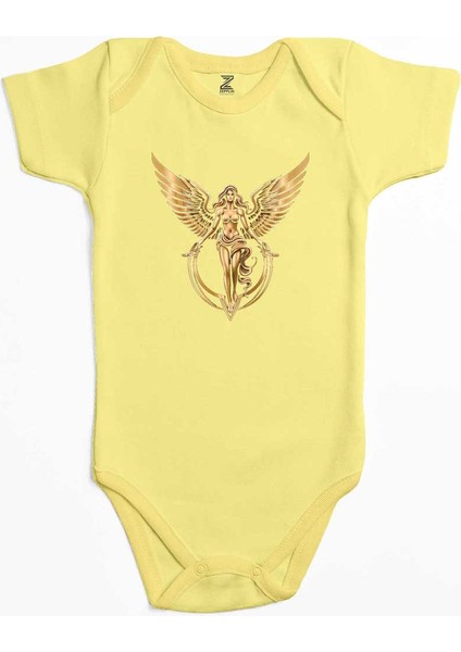 Gold Angel Sarı Renk Bebek Body Zıbın