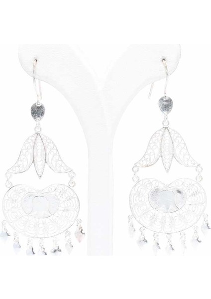 925 Ayar Gümüş Lale Modeli Sallantılı Telkari Küpe