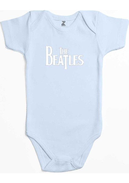 The Beatles Logo Mavi Renk Bebek Body Zıbın