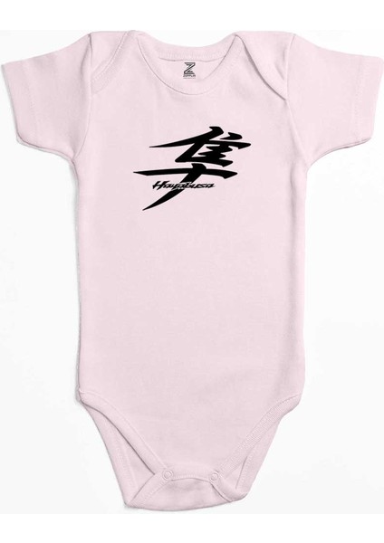 Hayabusa Logo Text Pembe Renk Bebek Body Zıbın