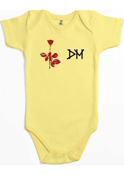 Depeche Mode Rose Sarı Renk Bebek Body Zıbın