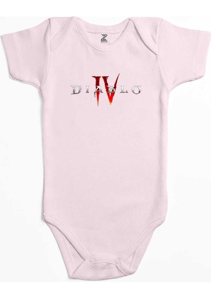 Diablo Iv Logo Pembe Renk Bebek Body Zıbın
