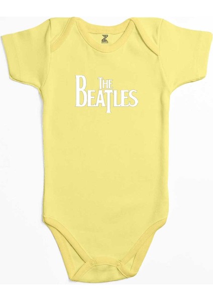The Beatles Logo Sarı Renk Bebek Body Zıbın