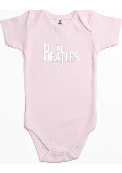 The Beatles Logo Pembe Renk Bebek Body Zıbın