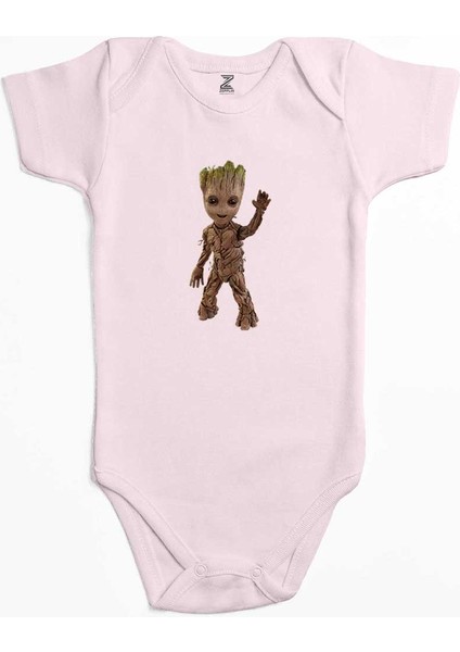 Groot Baby Pembe Renk Bebek Body Zıbın