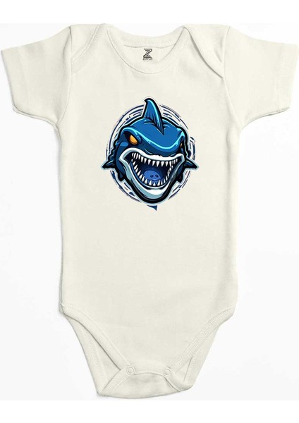 Blue Shark Ekru Renk Bebek Body Zıbın