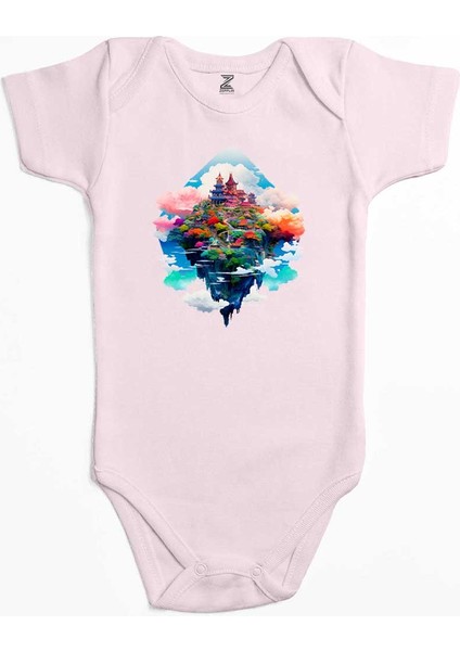 The Island On The Cloud Pembe Renk Bebek Body Zıbın