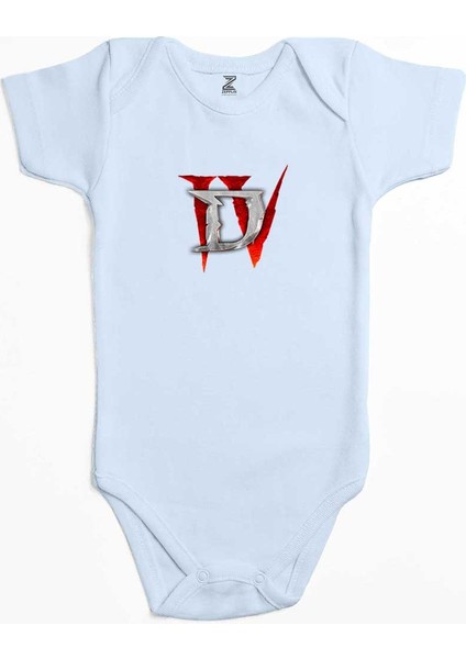 Diablo Iv For Logo Mavi Renk Bebek Body Zıbın