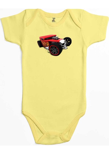 Hot Wheels Skull Car Sarı Renk Bebek Body Zıbın