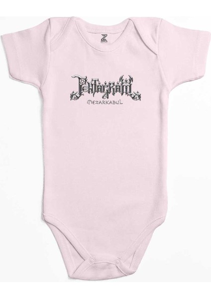 Pentagram Mezarkabul Pembe Renk Bebek Body Zıbın