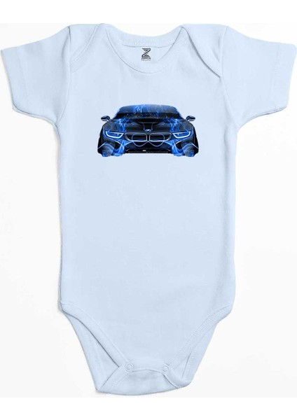 Bmw I8 Front Fire Abstract Car Mavi Renk Bebek Body Zıbın