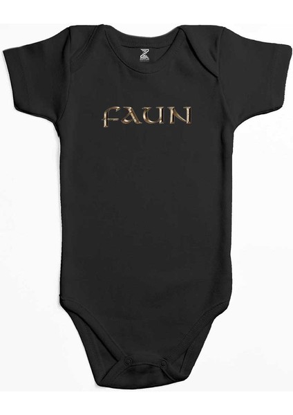 Faun Color Logo Siyah Renk Bebek Body Zıbın