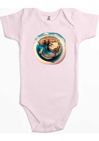 Planet Pembe Renk Bebek Body Zıbın