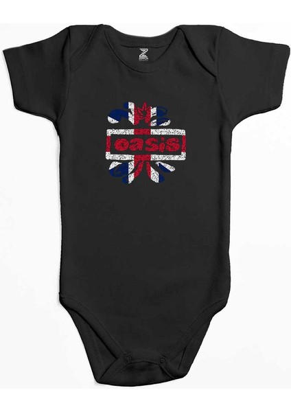 Oasis Logo Siyah Renk Bebek Body Zıbın