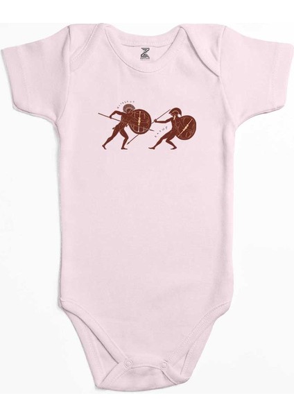 Troia War Pembe Renk Bebek Body Zıbın