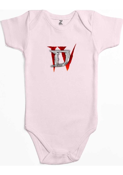 Diablo Iv For Logo Pembe Renk Bebek Body Zıbın